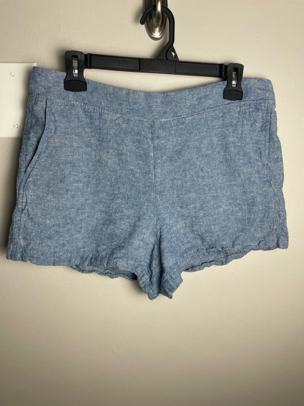 GAP Light Blue Linen High-Waist Lounge Shorts